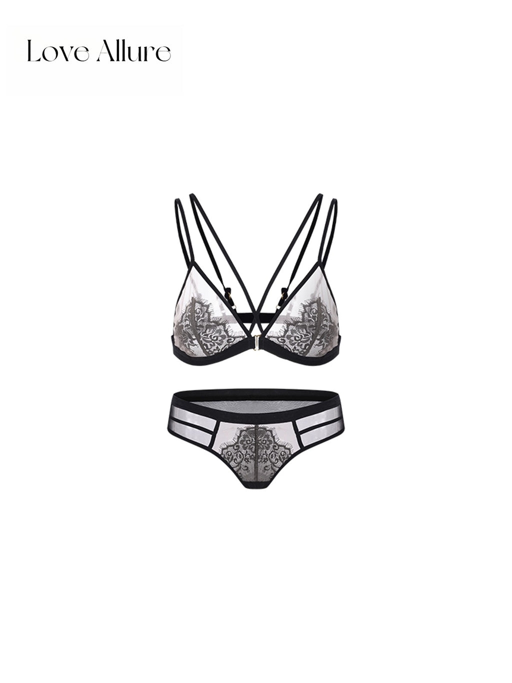 Ethel • レースノンワイヤーブラ&ハーフバックショーツセット