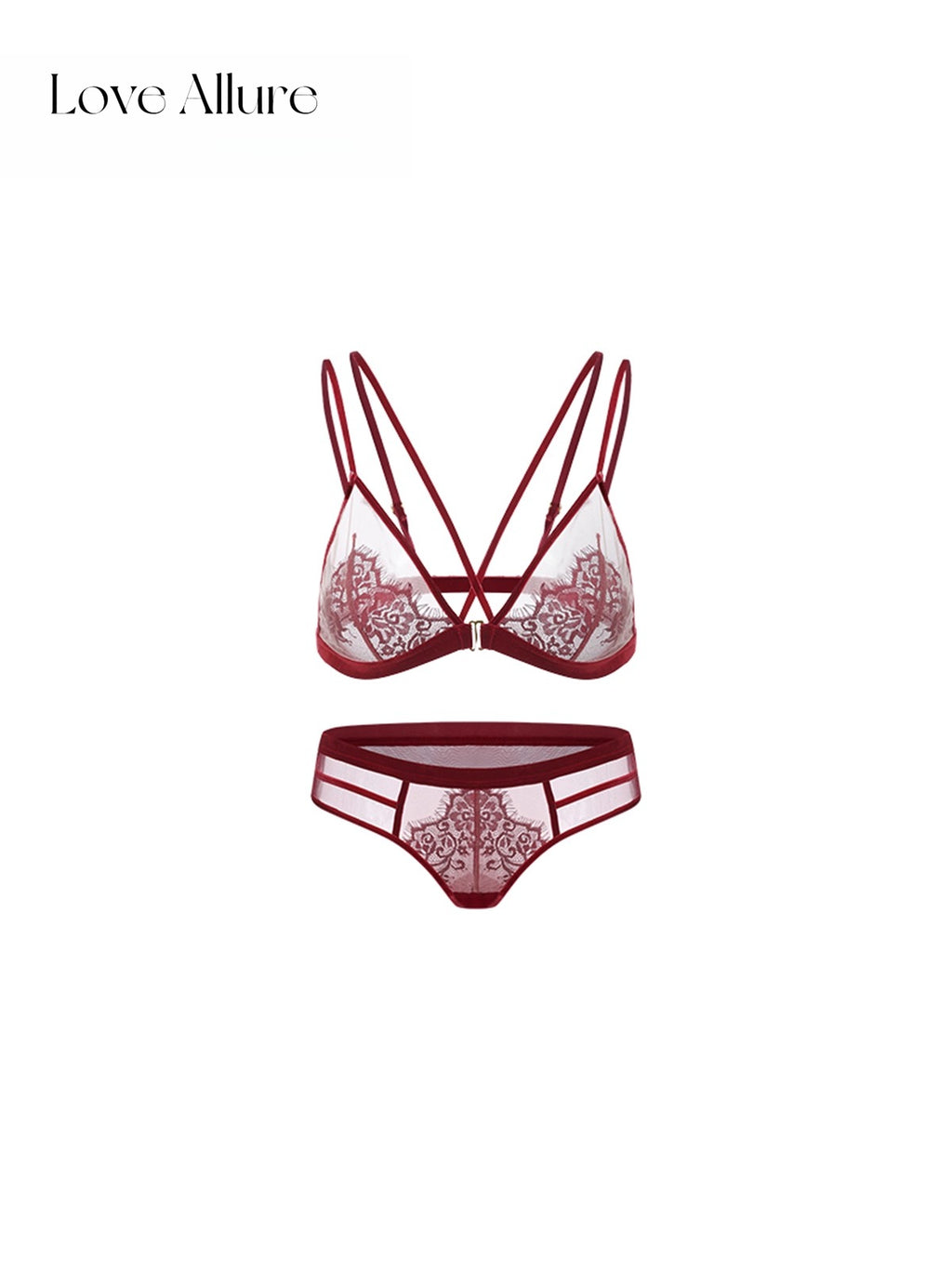 Ethel • レースノンワイヤーブラ&ハーフバックショーツセット