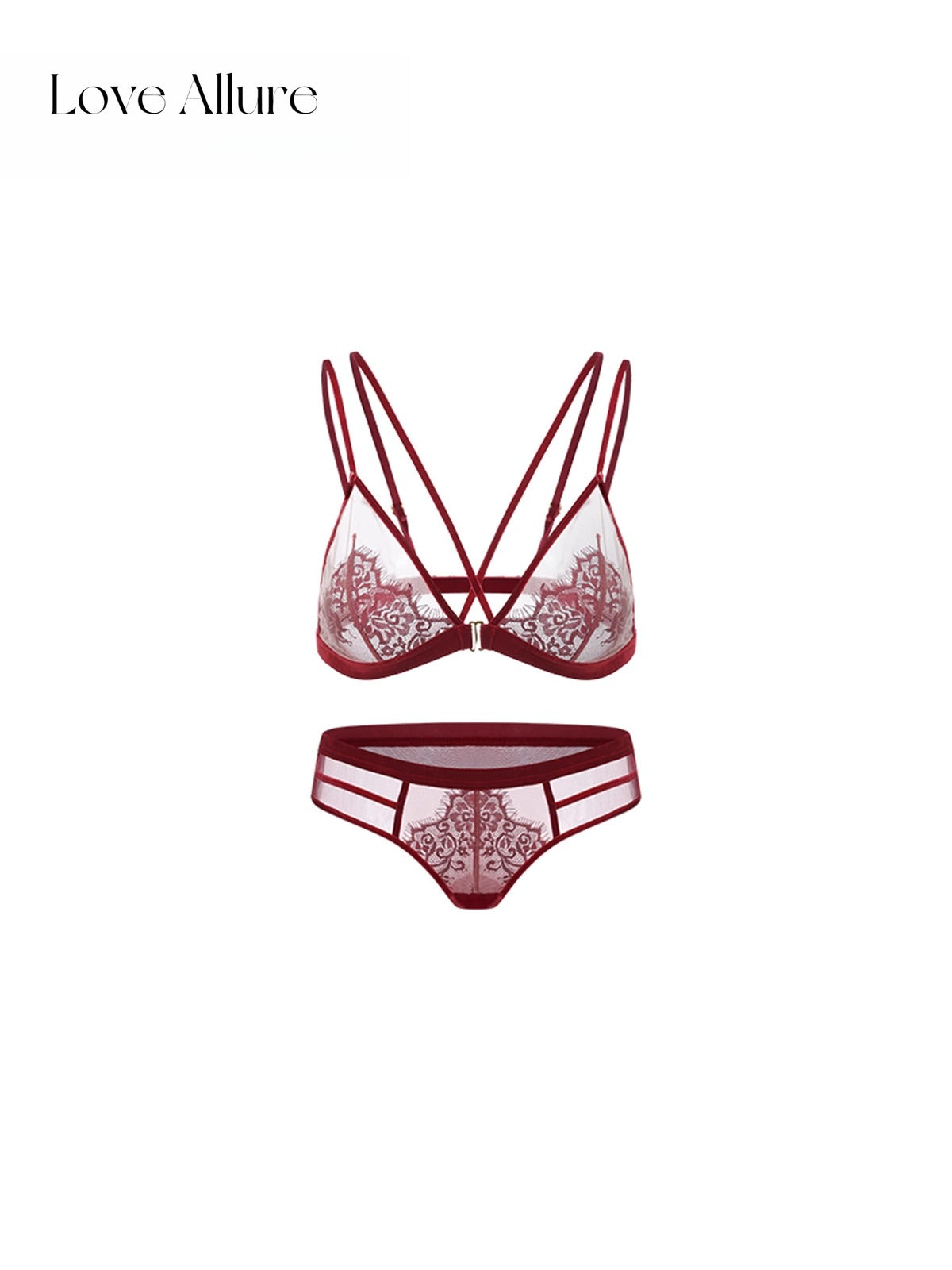 Ethel • レースノンワイヤーブラ&ハーフバックショーツセット