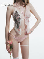 Abby • ホルターネックレースハーフバックショーツ