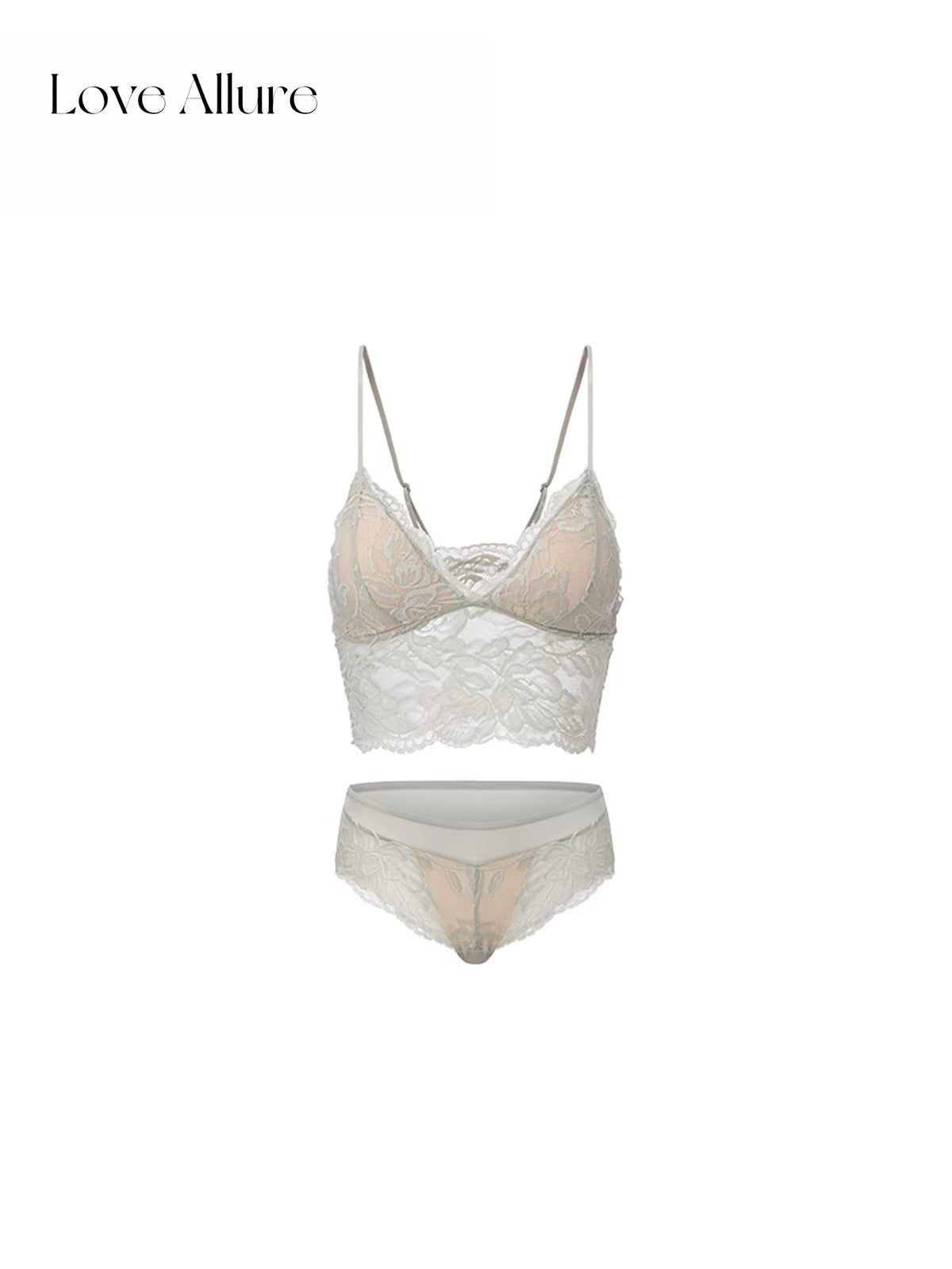 Tanya • レースノンワイヤーブラ&ハーフバックショーツセット