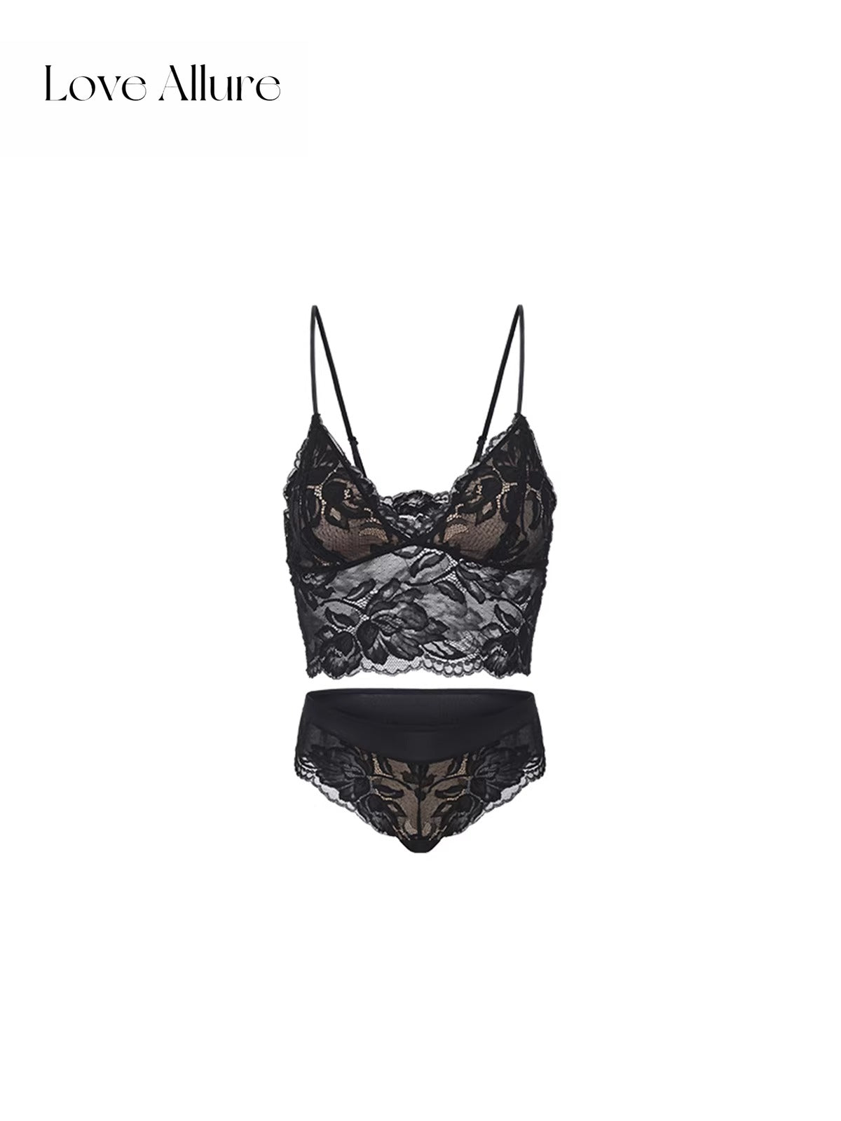 Tanya • レースノンワイヤーブラ&ハーフバックショーツセット