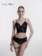 Tanya • レースノンワイヤーブラ&ハーフバックショーツセット