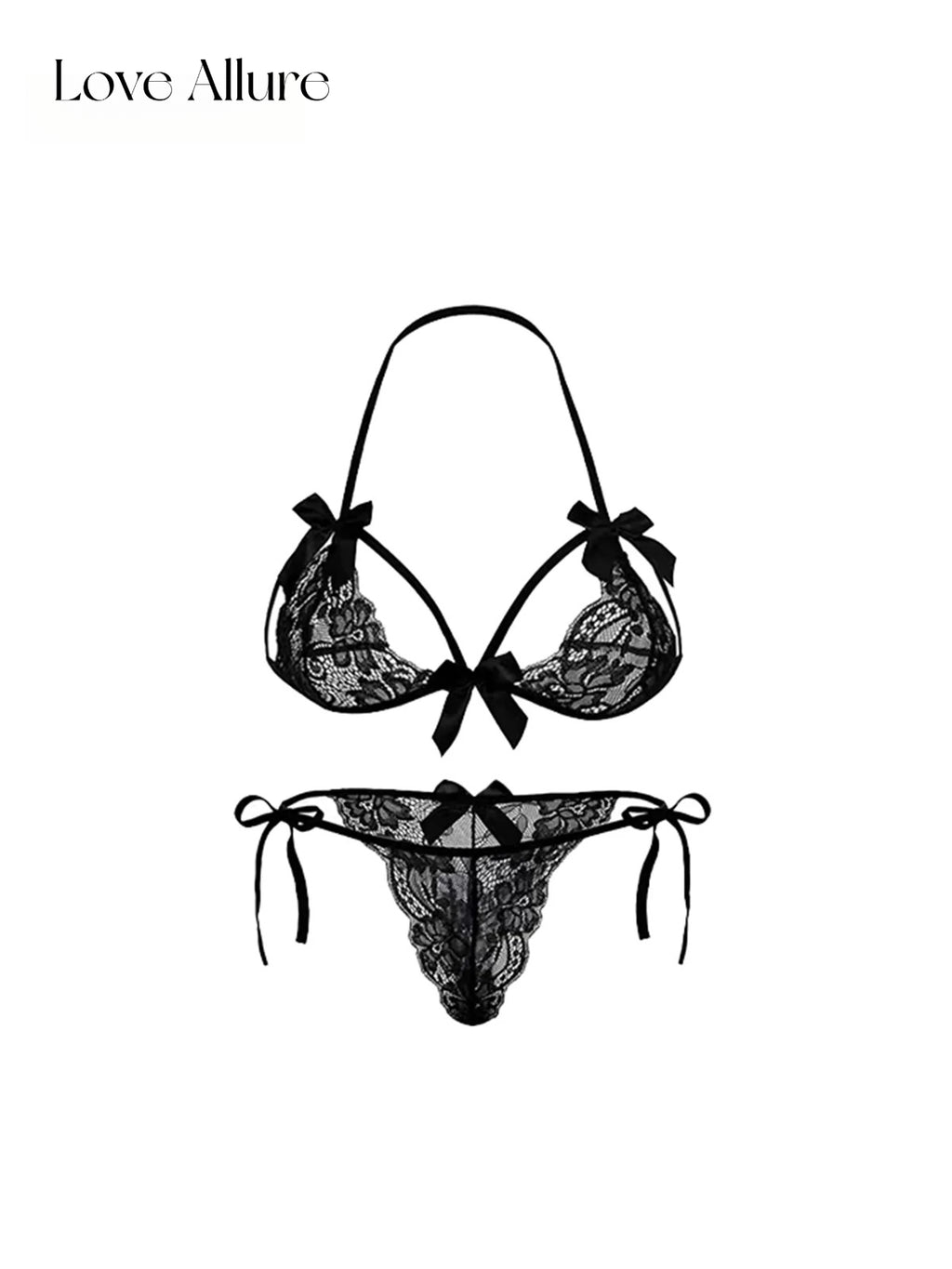 Rina • レースノンワイヤーブラ&Tバックショーツセット